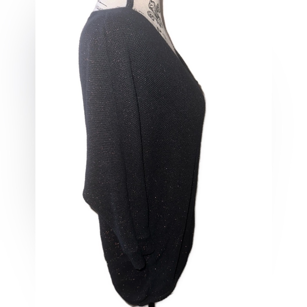 Express Women's Sweater. Black With Sparkle Zipper Back High Low Size Medium - Picture 4 of 9